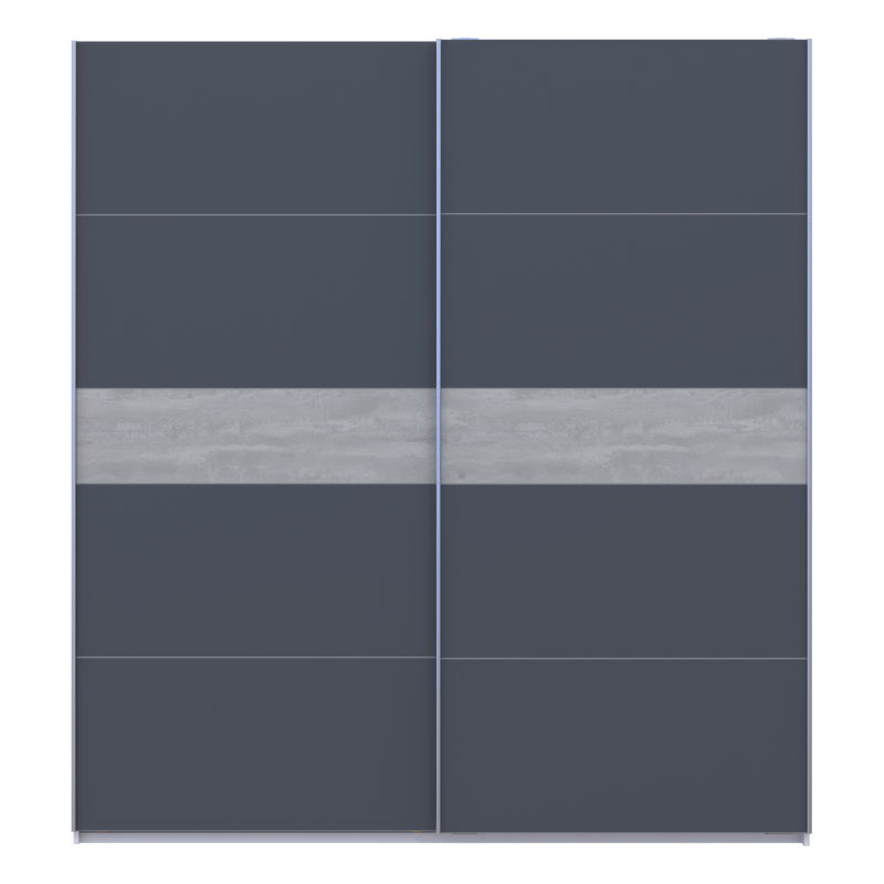 Шкаф купе G-Caiser Белый/Графит вставка Бетон 2 ДСП /5 частей 220х60х240 (44900281)