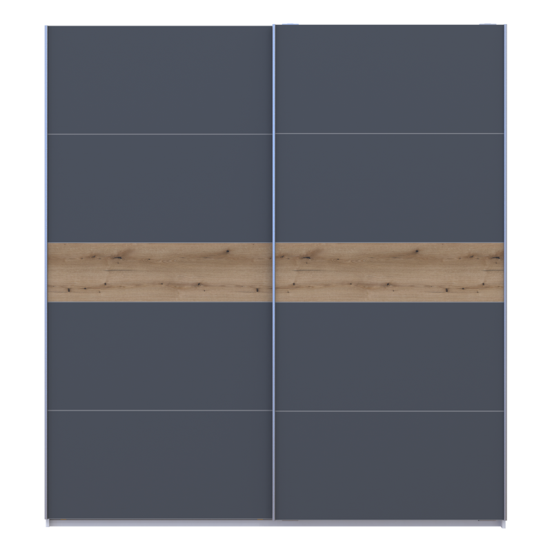 Шкаф купе G-Caiser Белый/Графит вставка Дуб Эвок 2 ДСП /5 частей 220х60х240 (44900282)