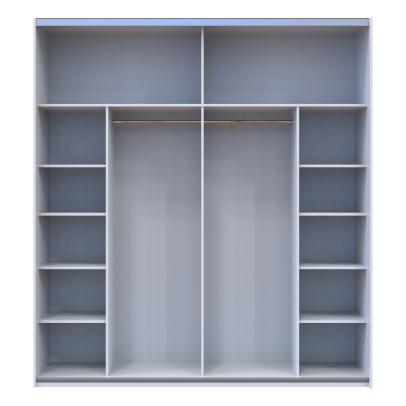 Шкаф купе G-Caiser Белый/Графит вставка Дуб Эвок 2 ДСП /5 частей 220х60х240 (44900282)