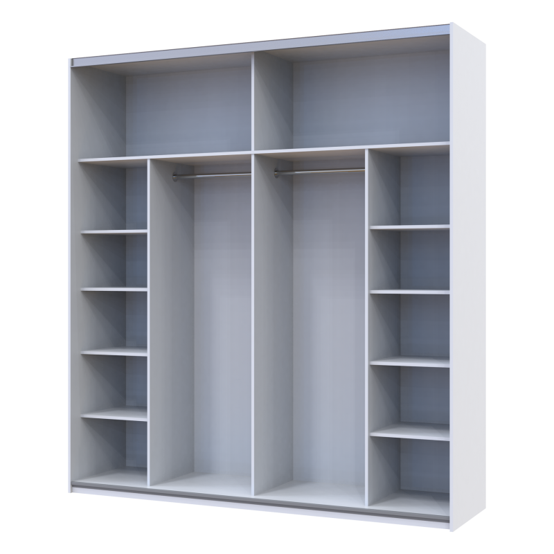 Шкаф купе G-Caiser Белый/Графит вставка Дуб Эвок 2 ДСП /5 частей 220х60х240 (44900282)