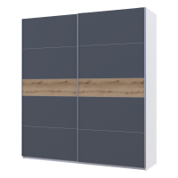 Шкаф купе G-Caiser Белый/Графит вставка Дуб Эвок 2 ДСП /5 частей 220х60х240 (44900282)