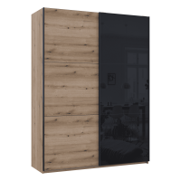 Шкаф купе G-Caiser Дуб Эвок / Черный 1 ДСП / 1 Стекло / 3 части 180х60х240 (80737750)