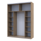 Шкаф купе G-Caiser Дуб Эвок / Черный 1 ДСП / 1 Стекло / 3 части 180х60х240 (80737750)
