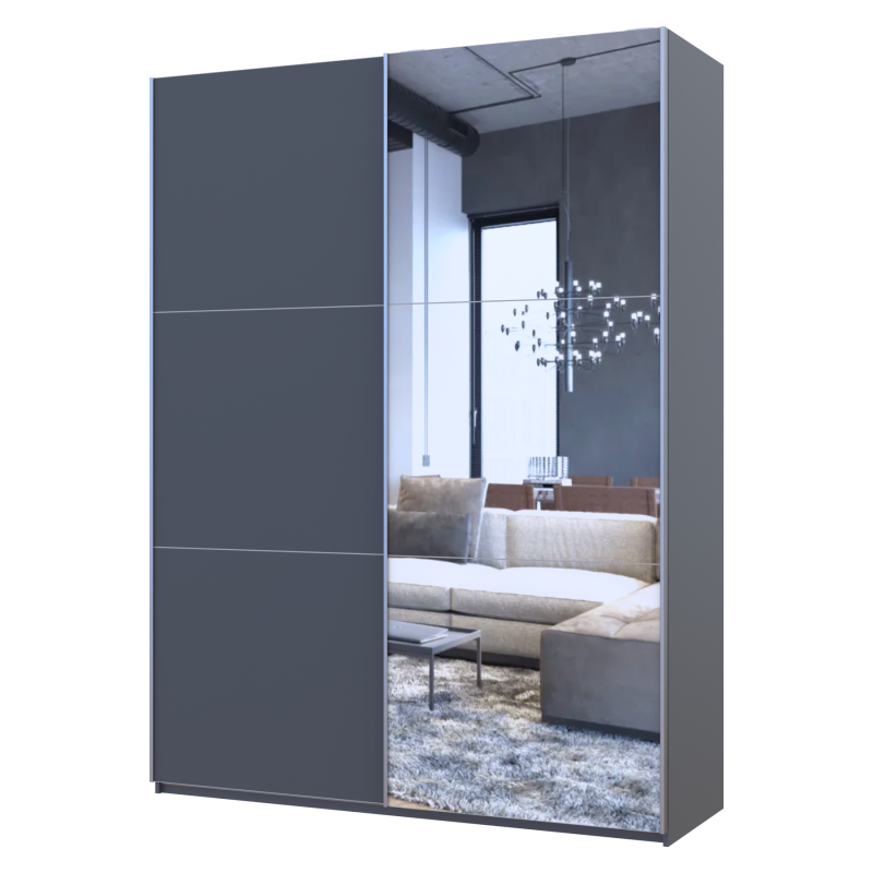 Шкаф купе G-Caiser Графит Графит 1 ДСП / 1 Зеркало 160х60х240 (42005084)