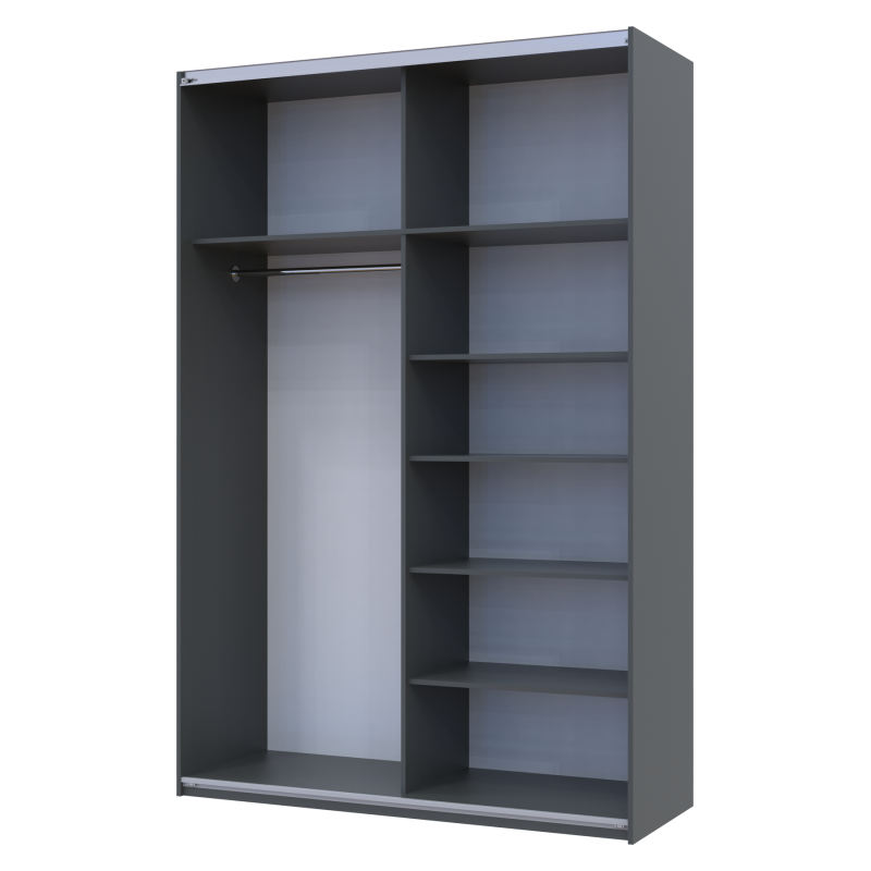 Шкаф купе G-Caiser Графит Графит 1 ДСП / 1 Зеркало 160х60х240 (42005084)