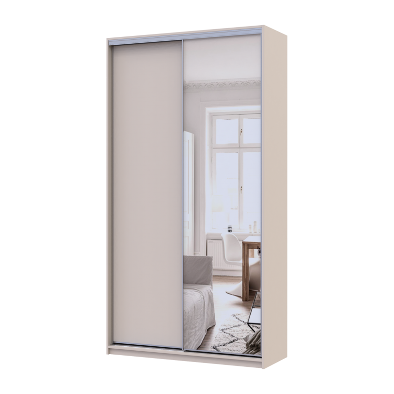Шкаф купе Сити Лайт Кашемир 1 ДСП / 1 зеркало 120х45х225 (80736338)