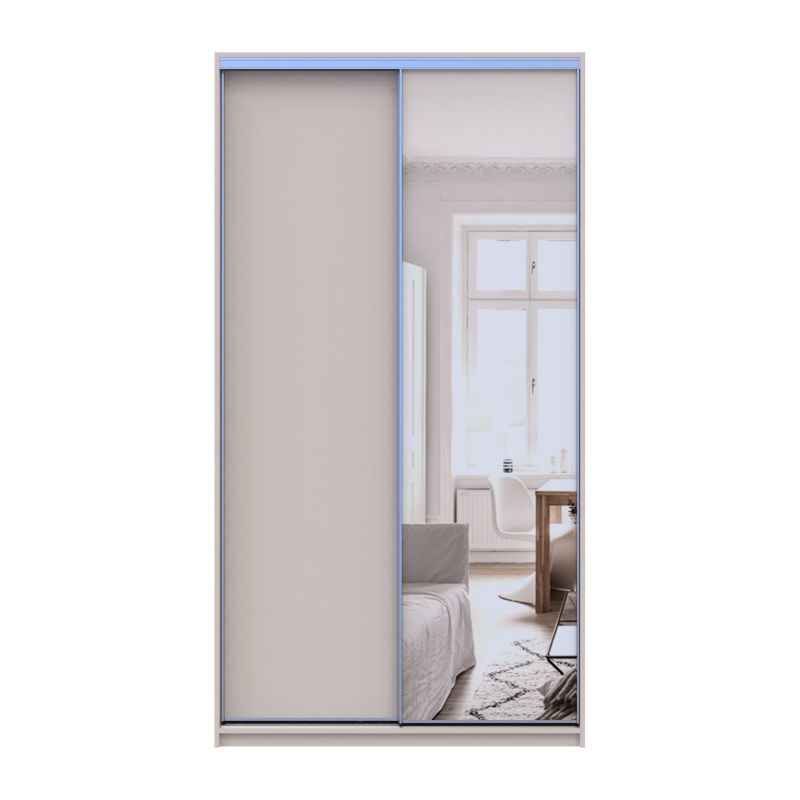 Шкаф купе Сити Лайт Кашемир 1 ДСП / 1 зеркало 120х45х225 (80736338)