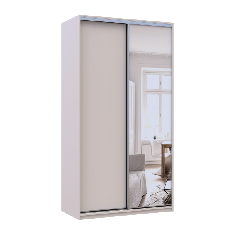 Шкаф купе Сити Лайт Кашемир 1 ДСП / 1 зеркало 120х60х225 (80736335)