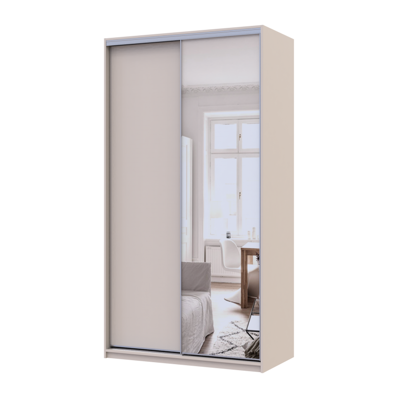 Шкаф купе Сити Лайт Кашемир 1 ДСП / 1 зеркало 120х60х225 (80736335)