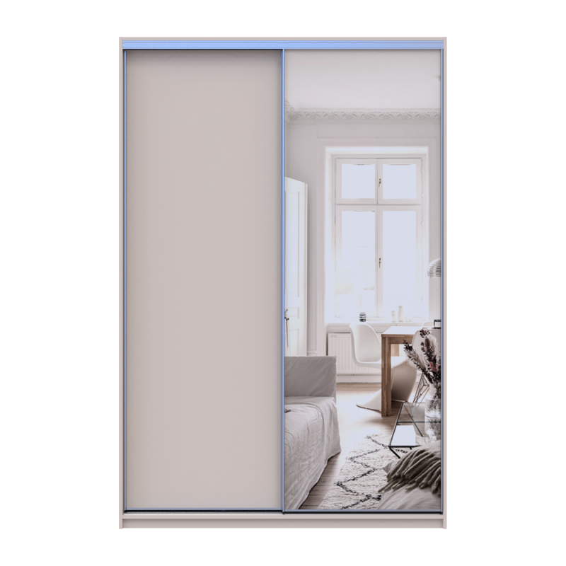 Шкаф купе Сити Лайт Кашемир 1 ДСП / 1 зеркало 150х45х225 (80736356)