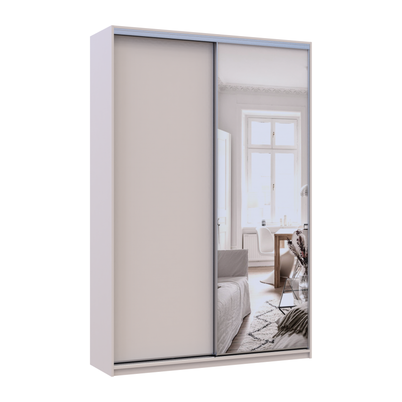 Шкаф купе Сити Лайт Кашемир 1 ДСП / 1 зеркало 150х45х225 (80736356)