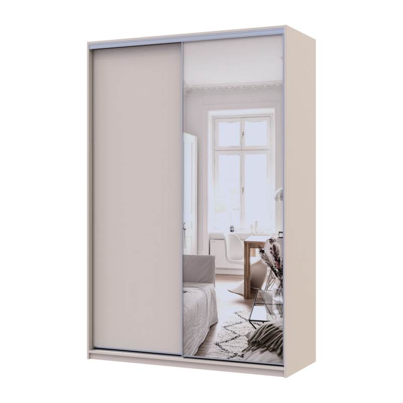 Шкаф купе Сити Лайт Кашемир 1 ДСП / 1 зеркало 150х60х225 (80736353)