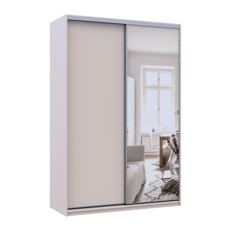 Шкаф купе Сити Лайт Кашемир 1 ДСП / 1 зеркало 150х60х225 (80736353)