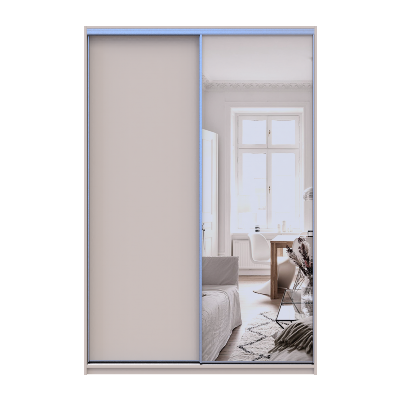 Шкаф купе Сити Лайт Кашемир 1 ДСП / 1 зеркало 150х60х225 (80736353)