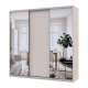 Шкаф купе Сити Лайт Кашемир 1 ДСП / 2 зеркала 225х60х225 (80736380)