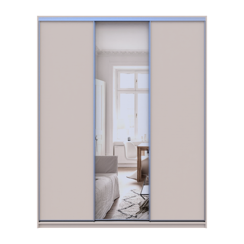 Шкаф купе Сити Лайт Кашемир 2 ДСП/1 зеркало 180х60х225 (80736371)