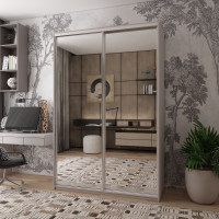 Шкаф купе Сити Лайт Кашемир 2 Зеркала 120х45х225 (80736344)