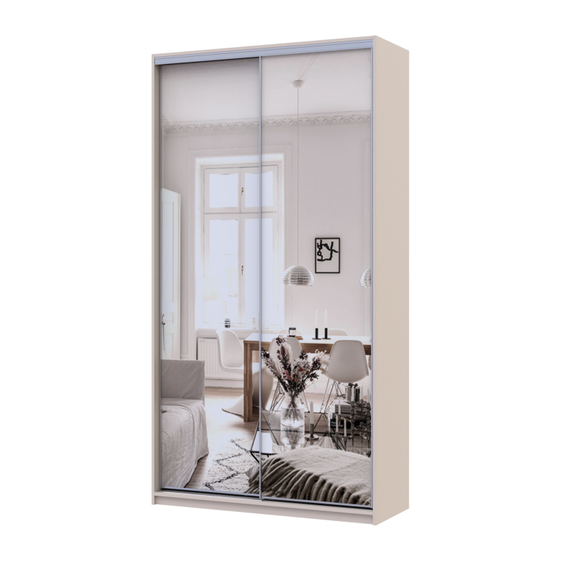 Шкаф купе Сити Лайт Кашемир 2 Зеркала 120х45х225 (80736344)