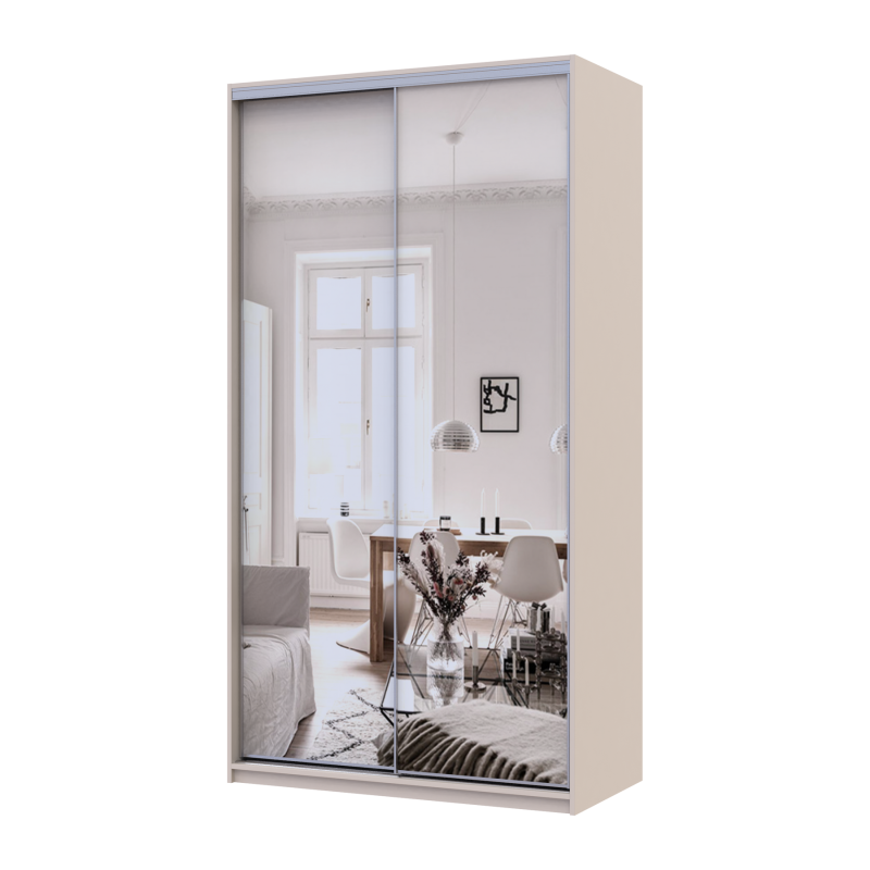 Шкаф купе Сити Лайт Кашемир 2 Зеркала 120х60х225 (80736341)