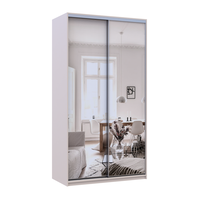 Шкаф купе Сити Лайт Кашемир 2 Зеркала 120х60х225 (80736341)