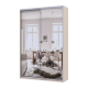 Шкаф купе Сити Лайт Кашемир 2 Зеркала 150х45х225 (80736362)