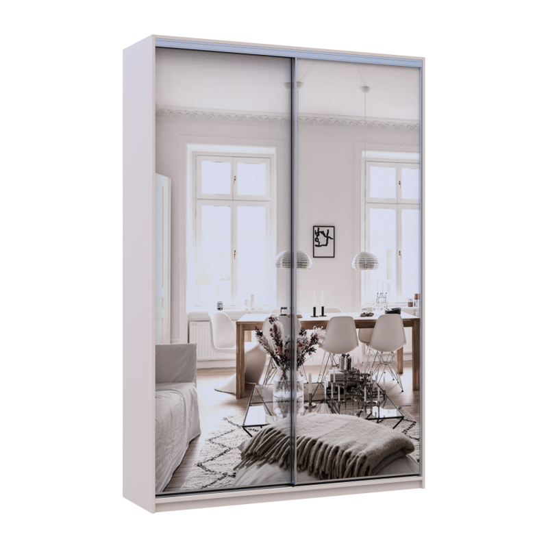 Шкаф купе Сити Лайт Кашемир 2 Зеркала 150х45х225 (80736362)