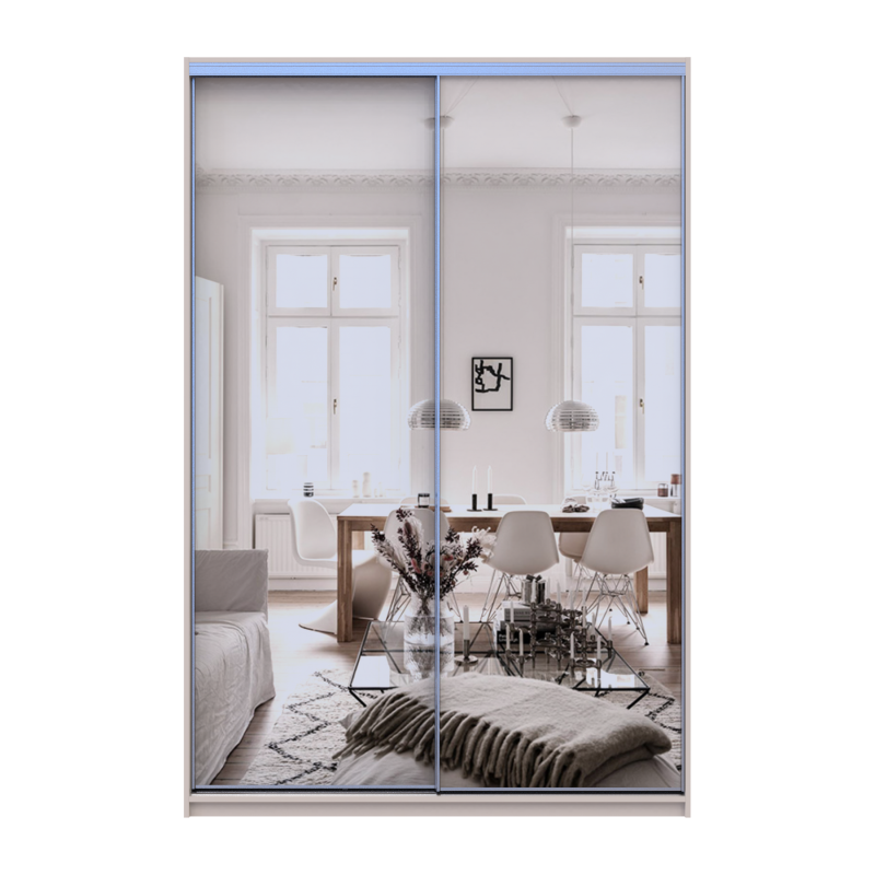Шкаф купе Сити Лайт Кашемир 2 Зеркала 150х45х225 (80736362)
