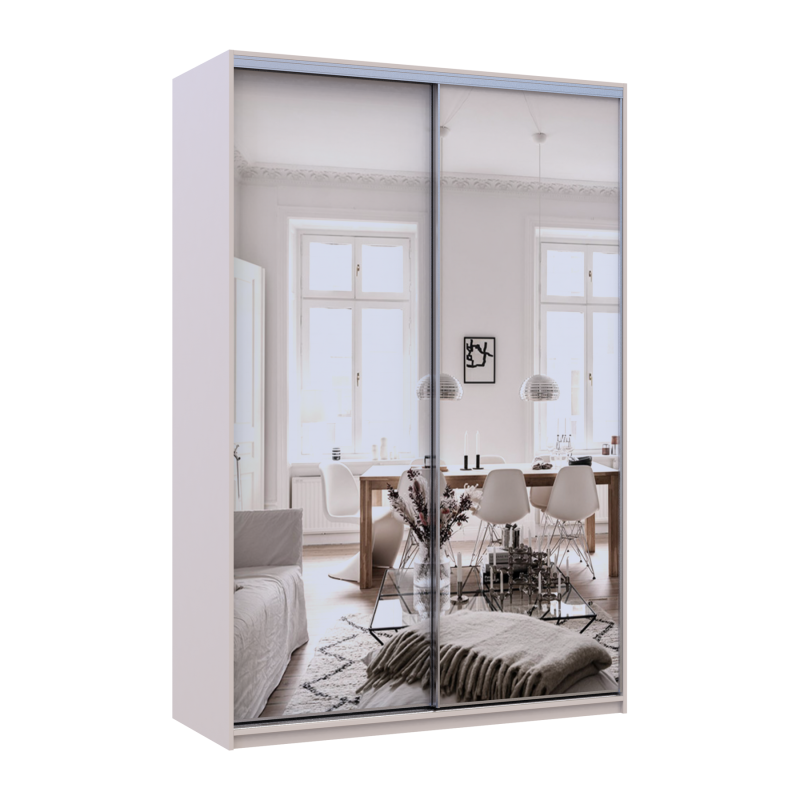 Шкаф купе Сити Лайт Кашемир 2 Зеркала 150х60х225 (80736359)