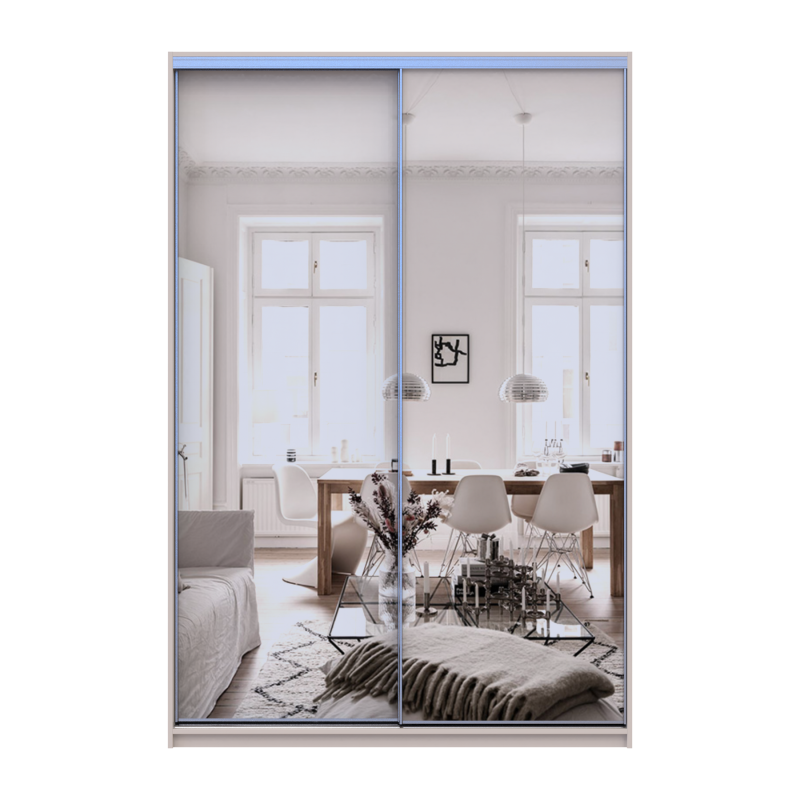 Шкаф купе Сити Лайт Кашемир 2 Зеркала 150х60х225 (80736359)