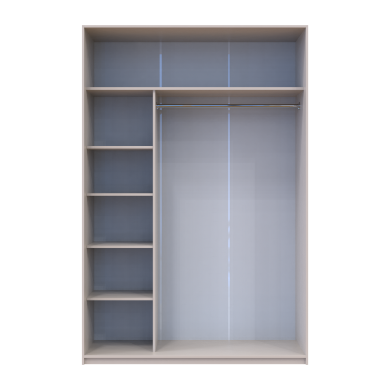 Шкаф купе Сити Лайт Кашемир 2 Зеркала 150х60х225 (80736359)