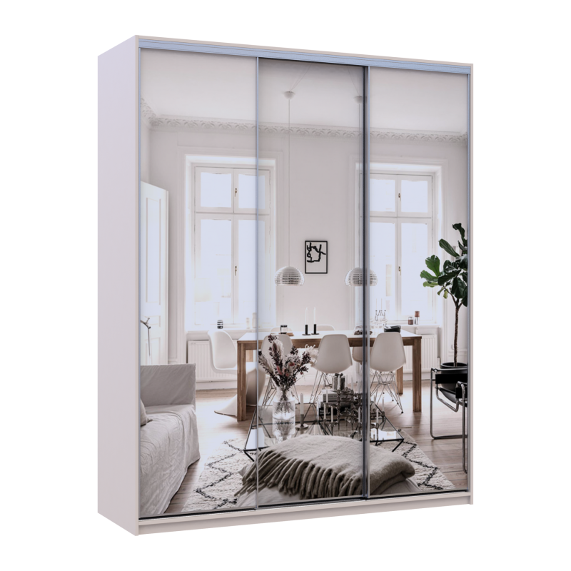 Шкаф купе Сити Лайт Кашемир 3 Зеркала 180х60х225 (80736374)