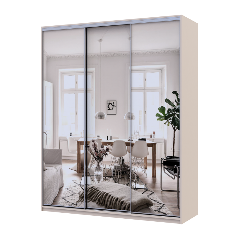 Шкаф купе Сити Лайт Кашемир 3 Зеркала 180х60х225 (80736374)