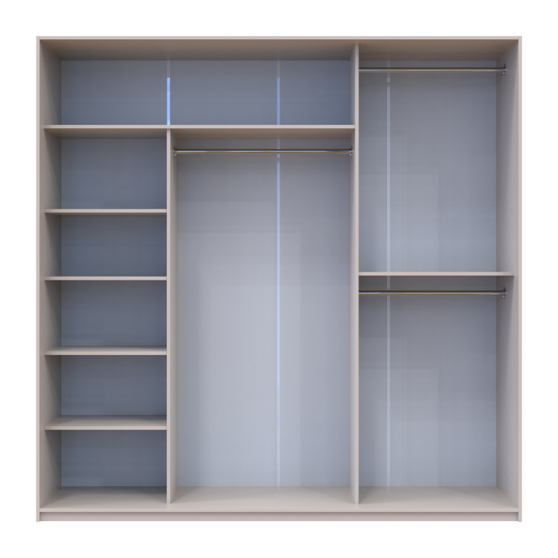 Шкаф купе Сити Лайт Кашемир 3 Зеркала 225х60х225 (80736386)