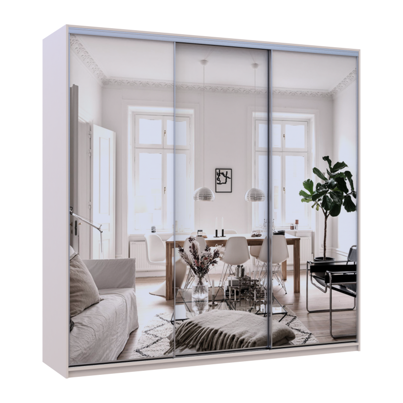 Шкаф купе Сити Лайт Кашемир 3 Зеркала 225х60х225 (80736386)
