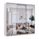 Шкаф купе Сити Лайт Кашемир 3 Зеркала 225х60х225 (80736386)