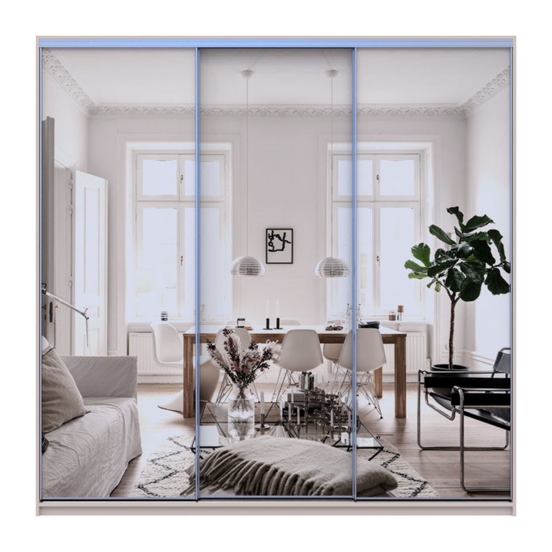 Шкаф купе Сити Лайт Кашемир 3 Зеркала 225х60х225 (80736386)