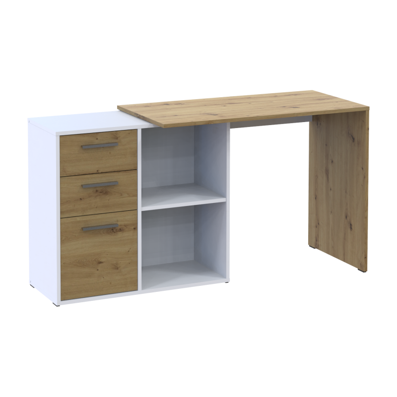 Офисный стол T8 Белый/Дуб Артизан 100х83х75 (41516060)