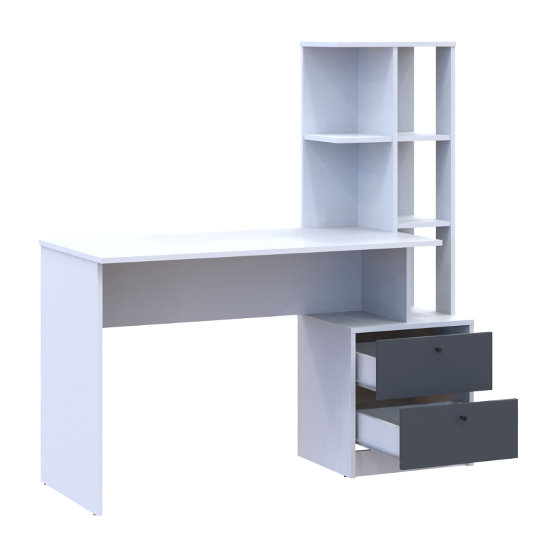 Офисный стол Т7 Белый/Графит 136х55х138 (41516058)