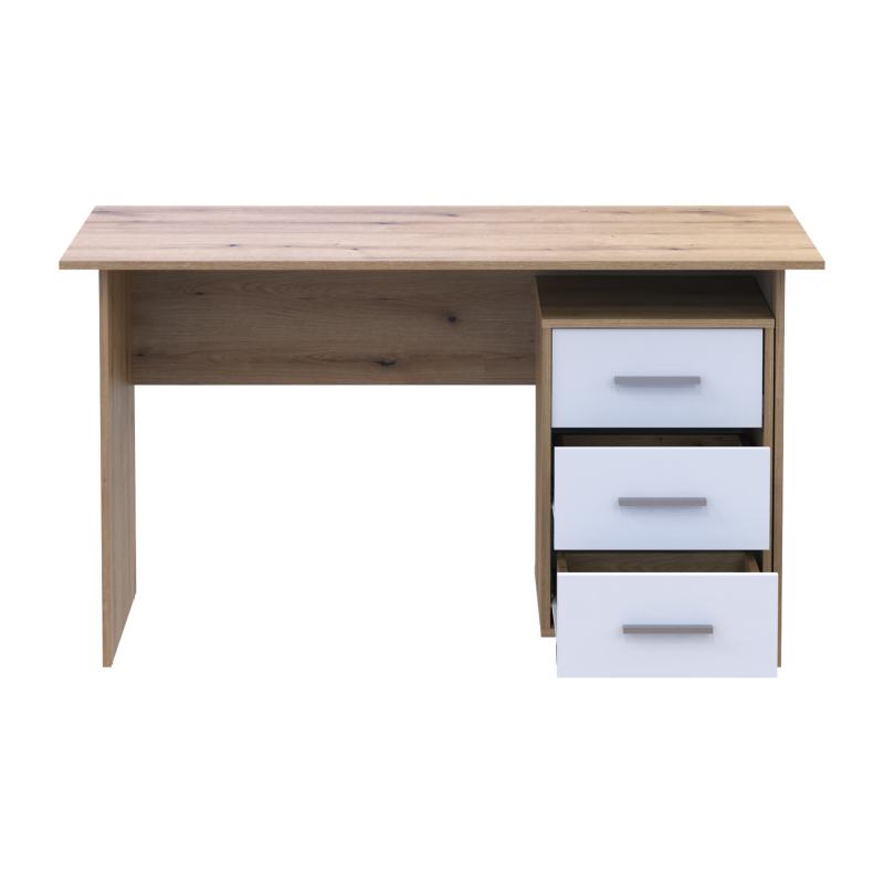 Офисный стол Т3 Дуб Эвок/Белый ДСП 120х68х78 (41901064)