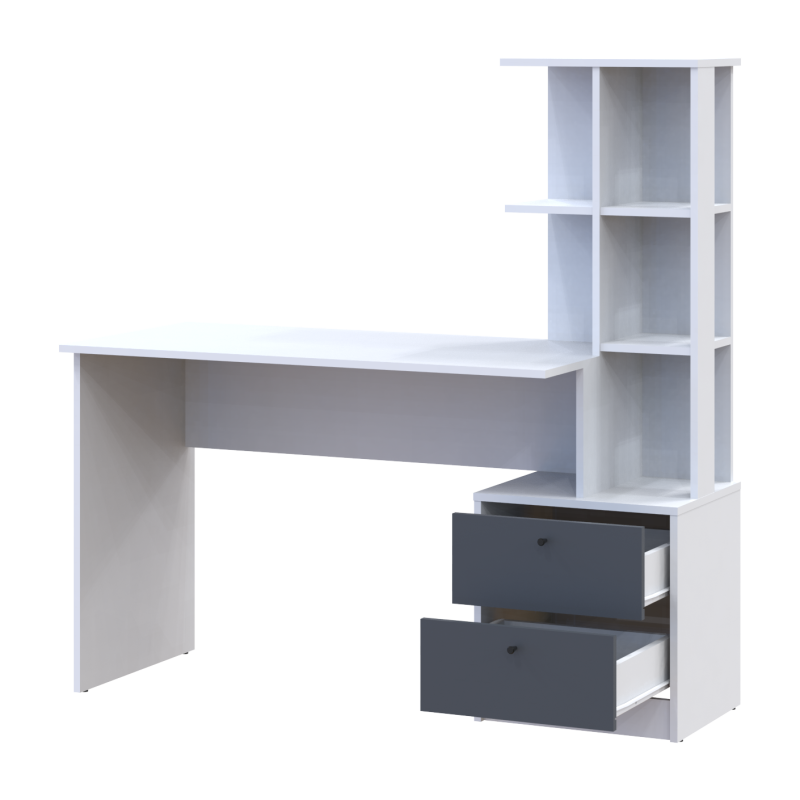 Офисный стол Т7 Белый/Графит 136х55х138 (41516058)