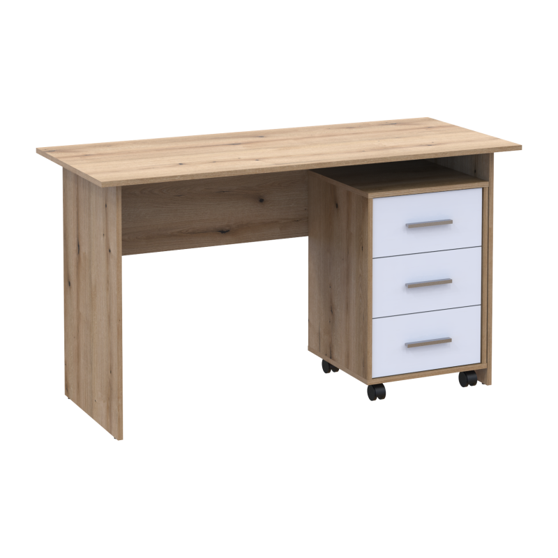Офисный стол Т3 Дуб Эвок/Белый ДСП 120х68х78 (41901064)