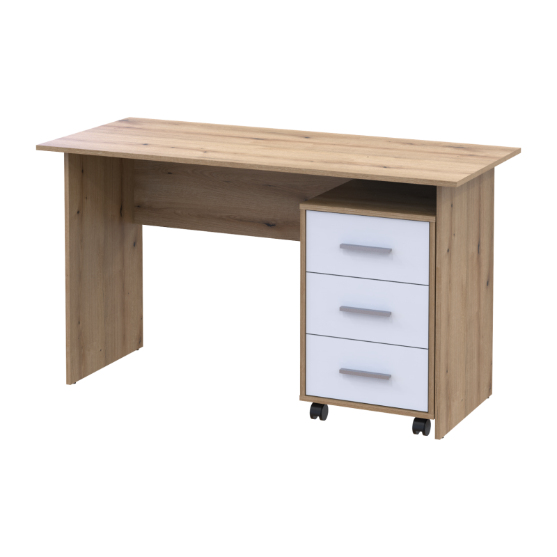 Офисный стол Т3 Дуб Эвок/Белый ДСП 120х68х78 (41901064)