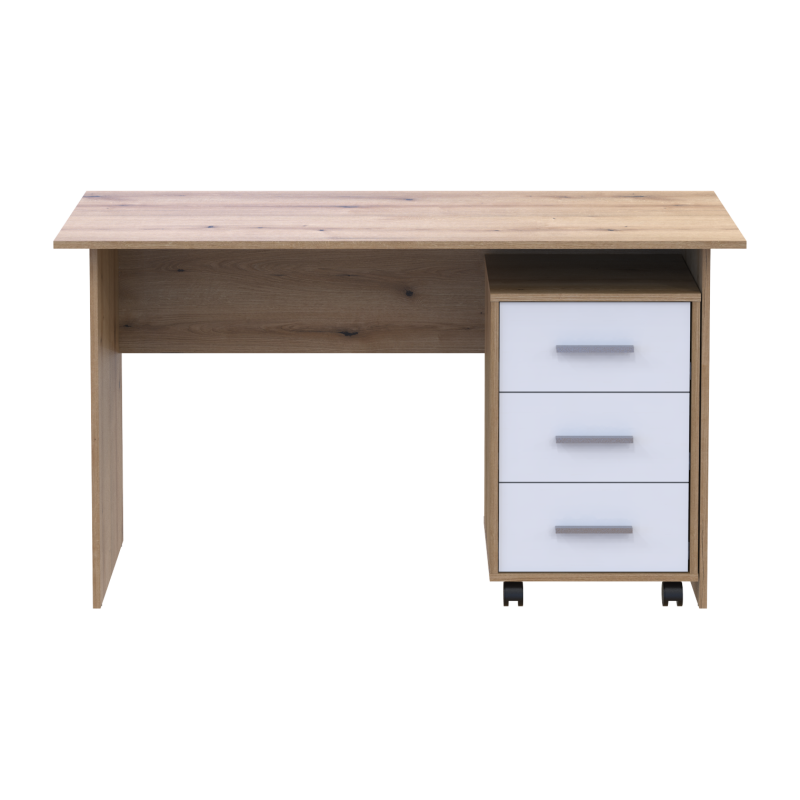 Офисный стол Т3 Дуб Эвок/Белый ДСП 120х68х78 (41901064)