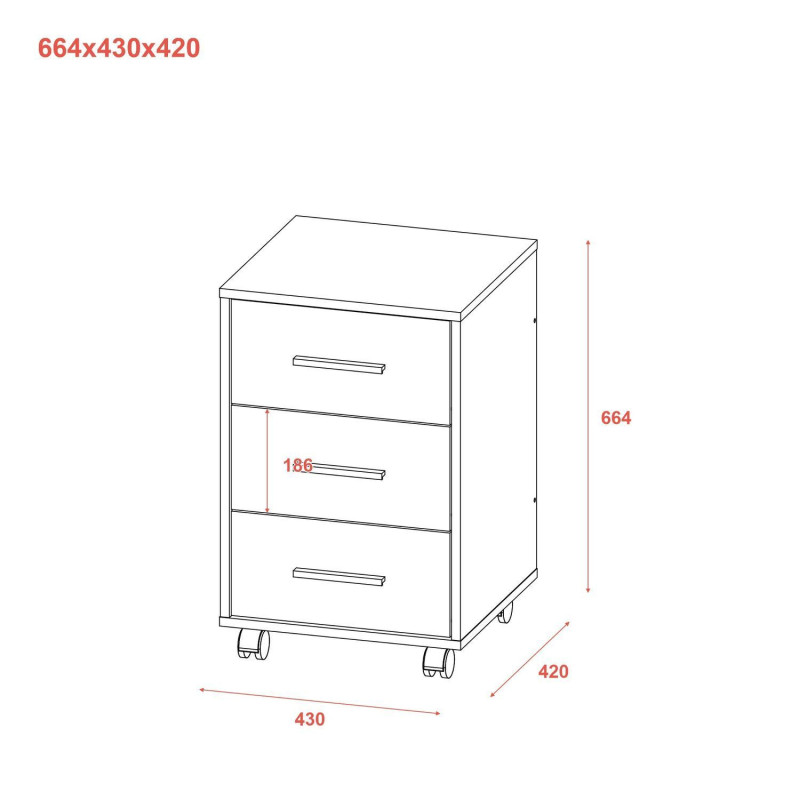 Тумба Т3 Серый/Белый 43х42х66.4 (41902061)