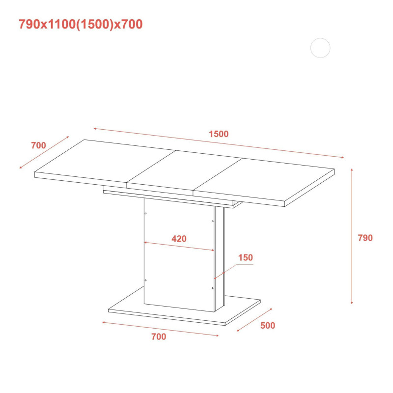 Столовый стол Бостон Кашемир / Дуб Артизан 150х70х79 (41510139)