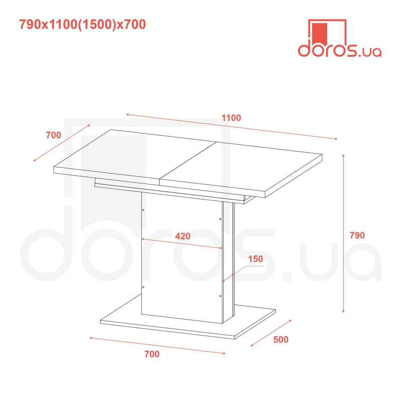 Столовый стол Бостон Дуб Cонома / Графит 150х70х79 (81339362)