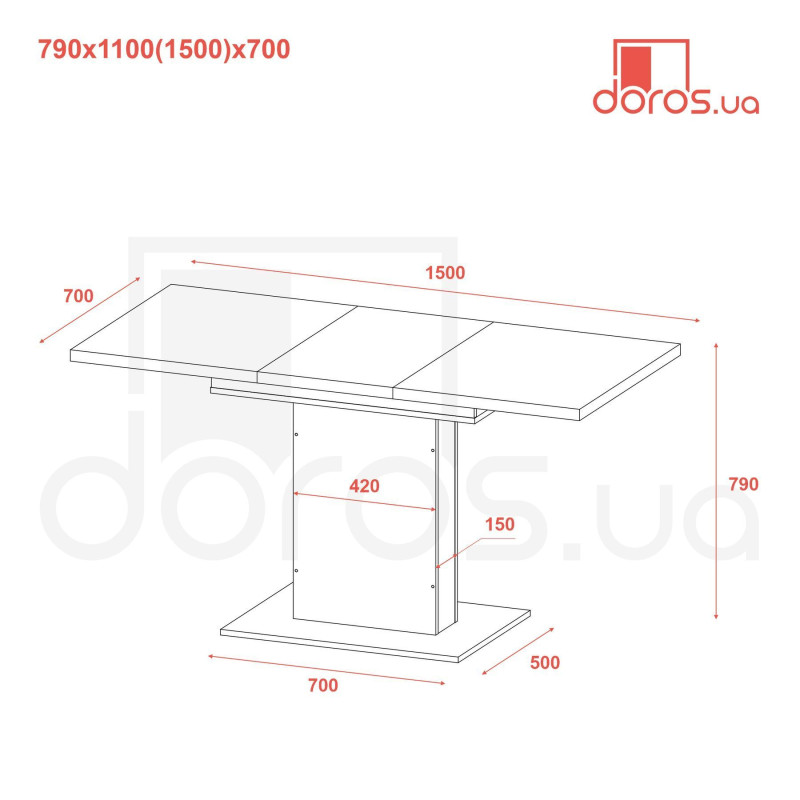 Столовый стол Бостон Дуб Cонома / Графит 150х70х79 (81339362)