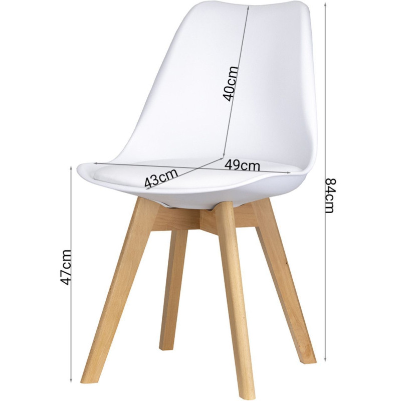 Комплект стульев 2 шт Бин Белый 49х43х84 (42005075)