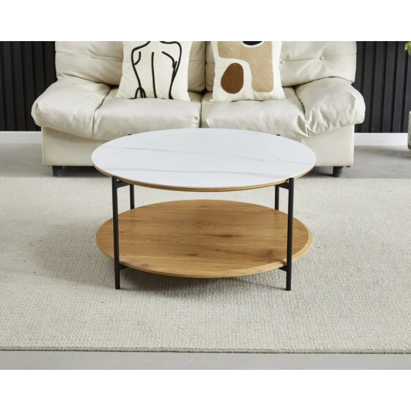 Журнальный столик IDAHO белый/дуб (23029-01)