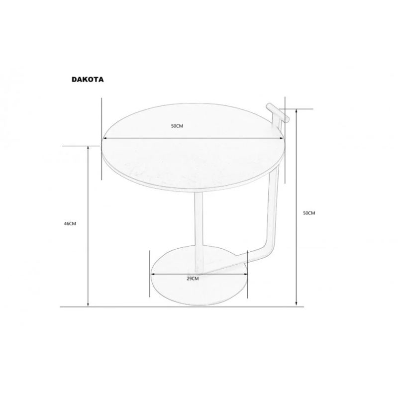 Журнальный столик DAKOTA Серый мат/Черный 50см. (22141-01)